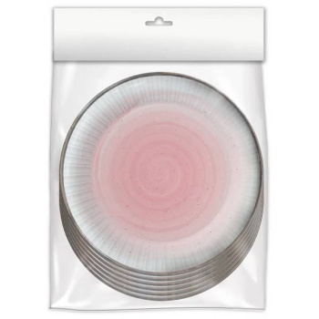 Набор бумажных тарелок Керамика розовая, 6 шт, d 180 мм