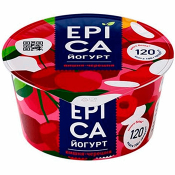 Йогурт Epica вишня-черешня 4,8%, 130г