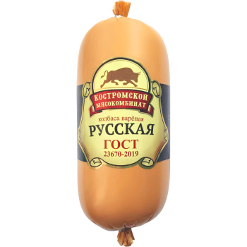 Колбаса вареная Русская Костромской МК ГОСТ, 400г