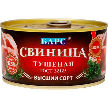 Тушёная свинина Барс Экстра, 325г