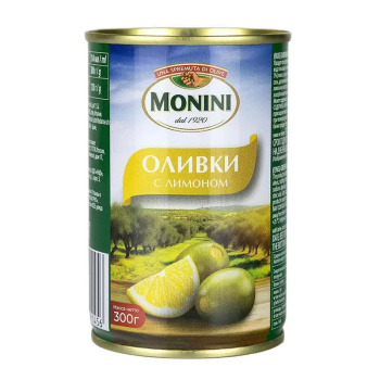Оливки Монини c лимоном, 300г