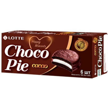 Печенье Lotte, Choco-Pie с какао, 168г