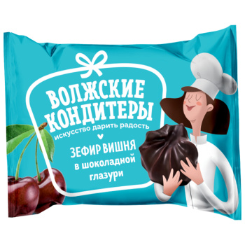 Зефир Вишня в шоколадной глазури 30г Волжские кондитеры