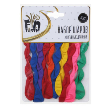 Набор воздушных фигурных длинных шаров FNtastic 10 шт микс цветов