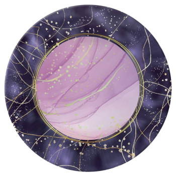 Набор бумажных тарелок Золотые нити, 6 шт, d 230 мм