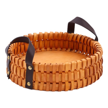 Поднос для завтрака Массив с ручками кожзам, 25см