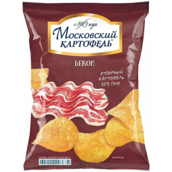 Чипсы картофельные Хрустящий картофель со вкусом бекона, 60г