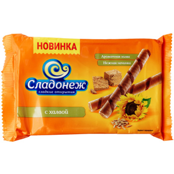 Вафельные трубочки Сладонеж с халвой, 175г