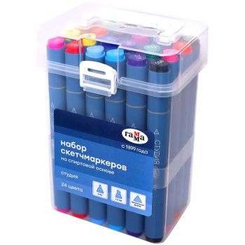 Набор двусторонних маркеров для скетчин Гамма Студия 24 цвета