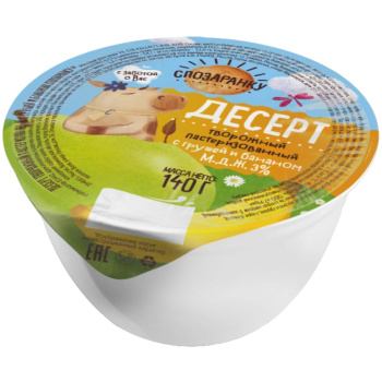 Десерт творожный Спозаранку с грушей и бананом, 140г