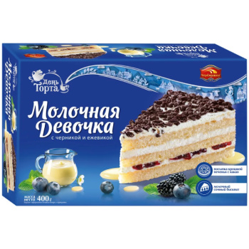 Торт Молочная девочка, с черникой и ежевикой, Черемушки, 400г 
