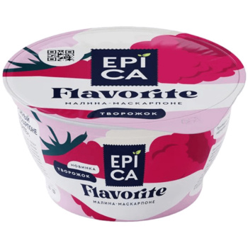Десерт творожный Epica Flavorite малина-маскарпоне 7,7%, 130г