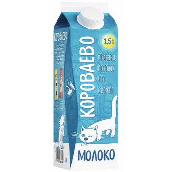 Молоко Короваево жир.1,5% 900г пюр-пак