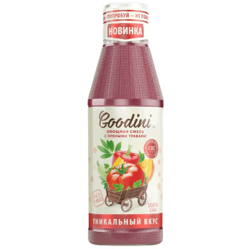 Сок детский Goodini овощная смесь с пряными травами, 0,75л