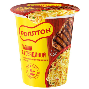 Лапша Роллтон яичная, говядина, 70г 