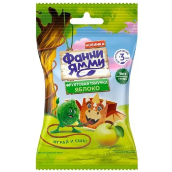 Кусочки фруктовые Фанни Ямми тянучка яблоко 15г