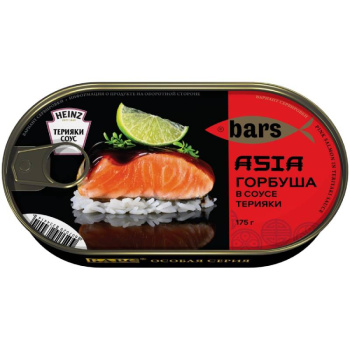 Горбуша натуральная Барс в соусе терияки hansa, 175г