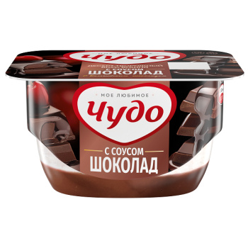 Десерт творожный взбитый паст Творожок Чудо 100г 4,4% Вишня с соусом шоколад БЗМЖ