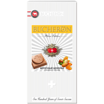 Шоколад молочный Bucheron Blanc Edition с изюмом и орехами, 85г