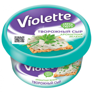 Сыр творожный Виолетта с зеленью 70% 140г Карат БЗМЖ