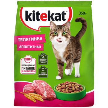 Корм сухой Kitekat для кошек Аппетитная телятинка, 350г