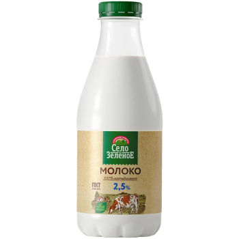Молоко Село Зеленое 2,5% 0,905л пэт бут 930г