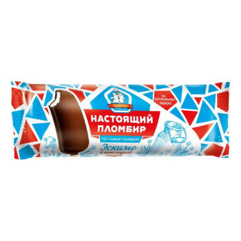 Мороженое эскимо Настоящий пломбир в шоколадной глазури, 15% БЗМЖ, 60г