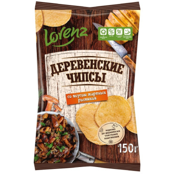 Чипсы картофельные Lorenz деревенские, со вкусом жареных рыжиков, 150г