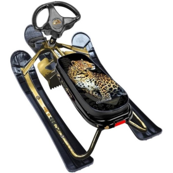 Снегокат Ника-кросс СНК Л2 Kids с леопардом каркас золотистый Nika