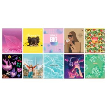 Тетрадь А5, линия BG Mix-10 девочки, 48л