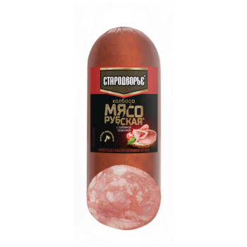 Колбаса варено-копченая Мясорубская с рубленой грудинкой, 350г