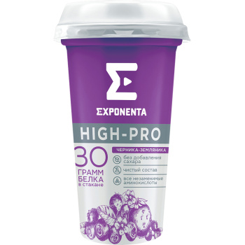 Напиток кисломолочный Exponenta High-Pro черника-земляника, 250г
