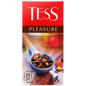 Чай черный Tess Pleasure, лимон шиповник яблоко, 25пак