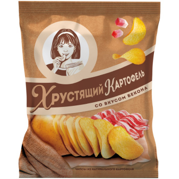Чипсы картофельные Хрустящий картофель со вкусом бекона, 60г