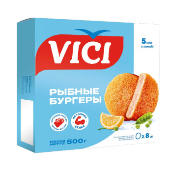 Бургеры рыбные VICI,  500г